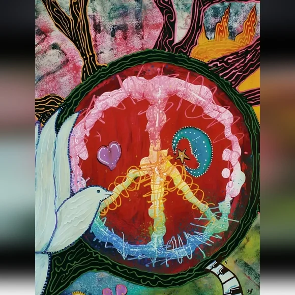 ♥️Colorful Peace Sign Graphic Tank Top - Picture 4 of 8